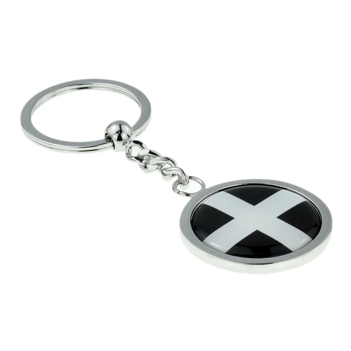 GIFTSEARCH CORNWALL Cornish Flag keyring on Key Chain