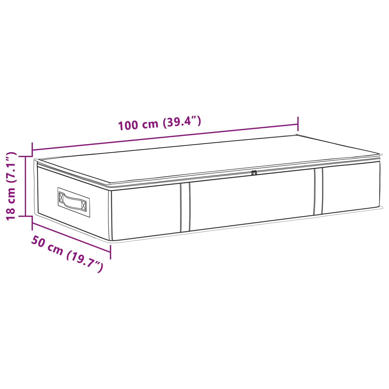 Caja de almacenaje de tela no tejida con ventana de PVC transparente, 100 x 50 x 18 cm, juego de 6 unidades, plegable, apilable, con asas, ideal para dormitorio, oficina