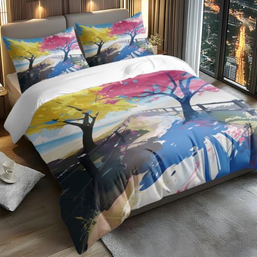 Housse de couette 240 x 260 microfibre durable et douce avec fermeture éclair