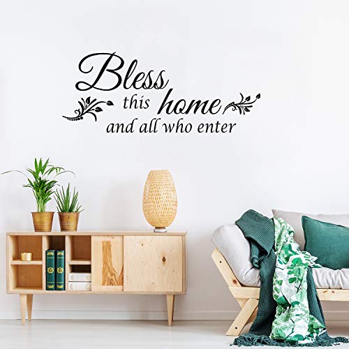 2 Sheets Kitchen Wall Decals The Kitchen Quote Wall Stickers Bless This Home And All Who Enter Kitchen Vinyl Wall Quote Art Dining Room Entryway And Living Room Wall Decal Home Decor, 12 X 35.4 Inch #TOP4