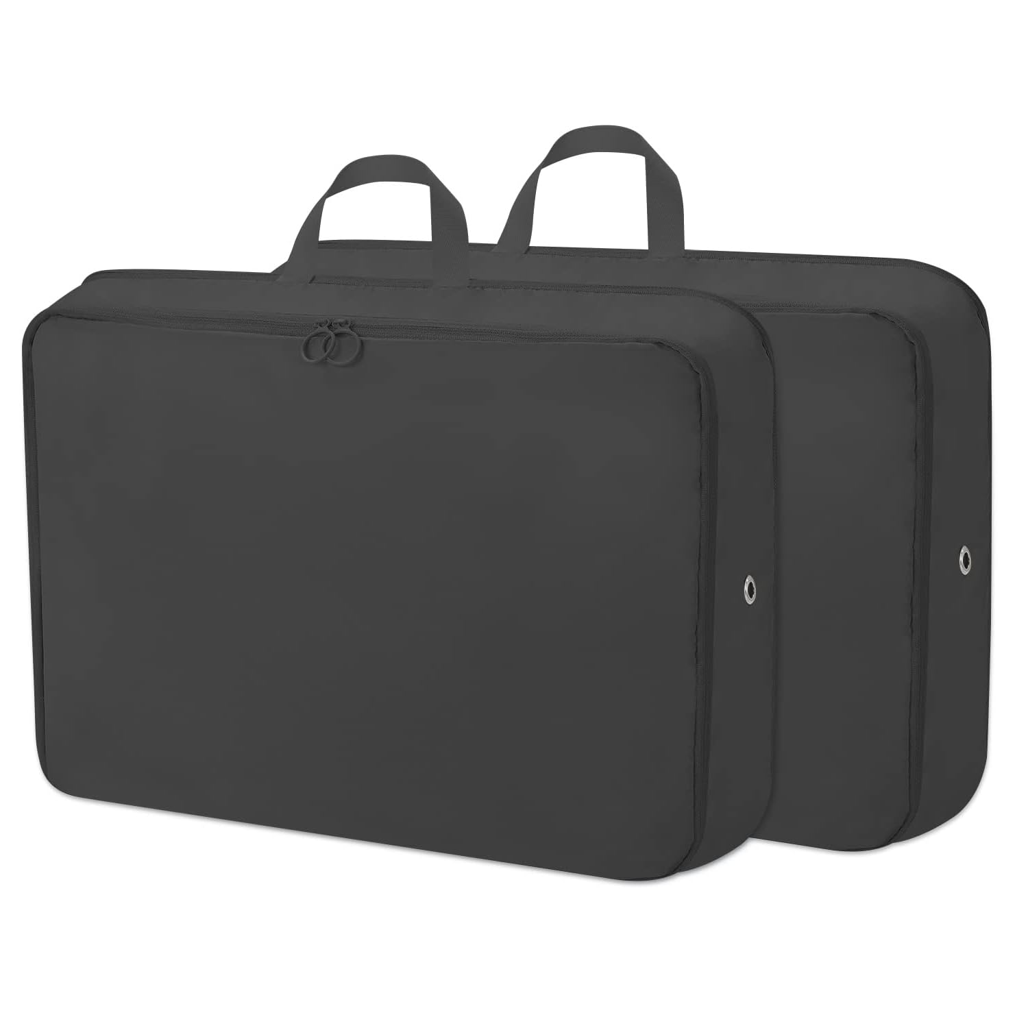 ExceforeExtra Large Travel Bags Organizer for Luggage, 2 Pack Compression Packing Cubes for Travel, Expandable Storage Bag, Luggage Packing Organizers, Compression Cubes for Suitcases, Backpack, Black