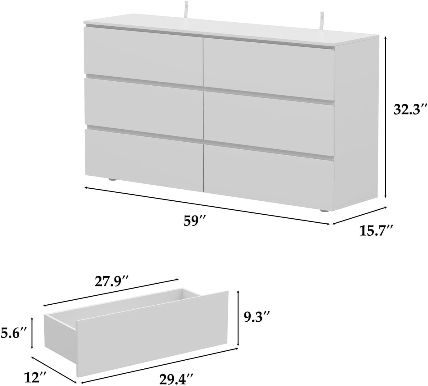 White Nursery Dresser with Soft Close Drawers