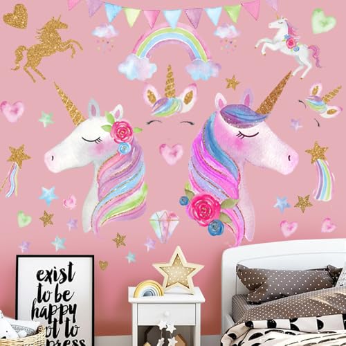 Unicorn Wall Decal, Stickers Children's Room Princess Decoration Wall Kids Room Decor Decals Bedroom for Girls