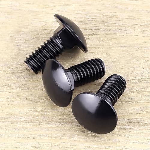 Image of 5 /16-18 x 3 /4 inch Black Steel Carriage Bolts, 304 Stainless Steel 18-8, Round Domed Head Square Neck Carriage Bolts Screws, Coarse Thread UNC, 20 PCS