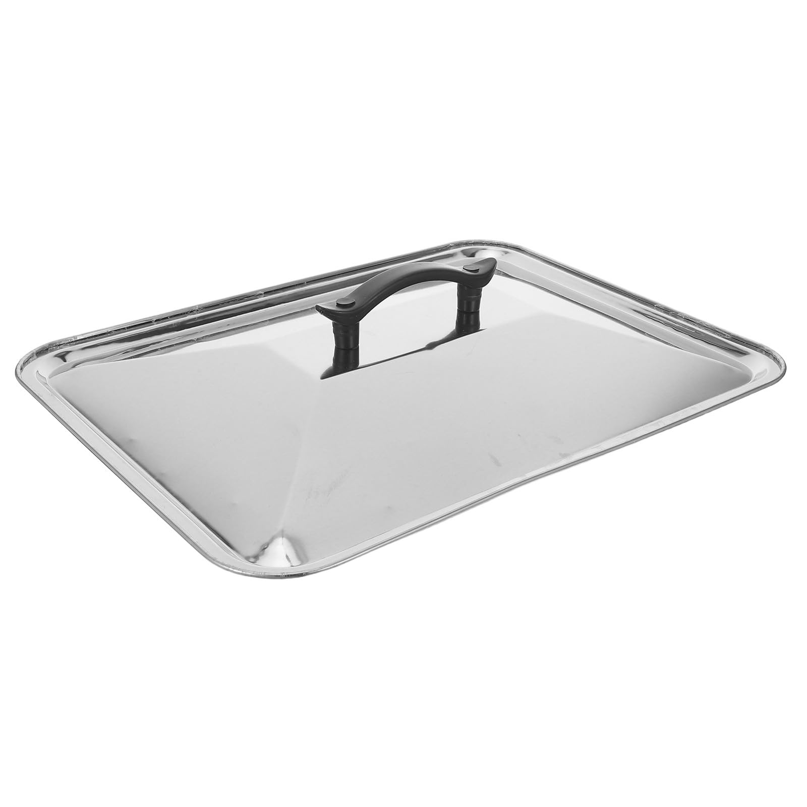 VANZACK Coperchio Rettangolare in Acciaio Inossidabile 39X29 CM Impugnatura Ergonomica Coperchio Anti-Schizzi per Pentola da Cucina e Cottura a Vapore Utensile da Cucina Professionale