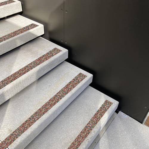 Image of MAYJOYDIY 5.5 Yards Red PET Anti Slip Tape 2 Inch Self-Adhesive Non Skid Tape High Friction Tape Non-Slip Traction Grip Tape for Staircases Shower Stairs Pool Tubs Wet Areas