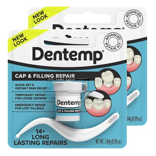 Dentemp Maximum Strength Loose Cap and Lost Filling Repair - Dental Repair Kit for Instant Pain Relief (Pack of 2) - Packaging May Vary