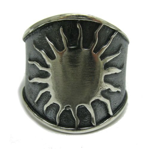 Bague argent 925 soleil anneau large ethnique pour femme et homme R000487
