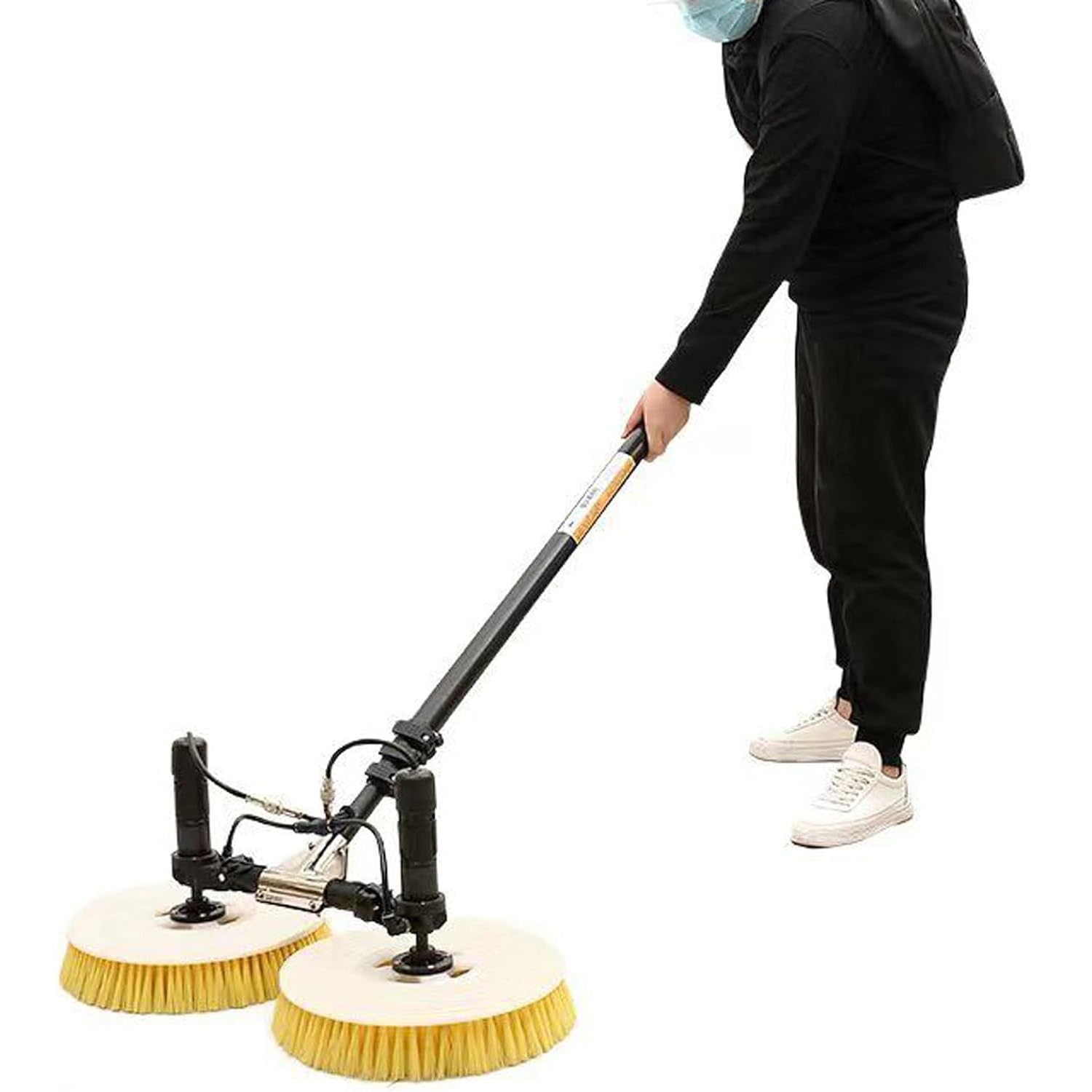 ANXYYDS Telescopic Rod PV Panel Wash Cleaning Machine, Double Head Solar Panel Cleaning Equipment Solar Cleaner Robot 3.5m