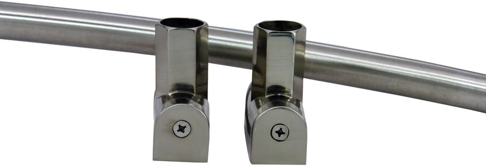 Brushed Nickel Stainless Steel 5' Curved Premium Shower Rod - Hex