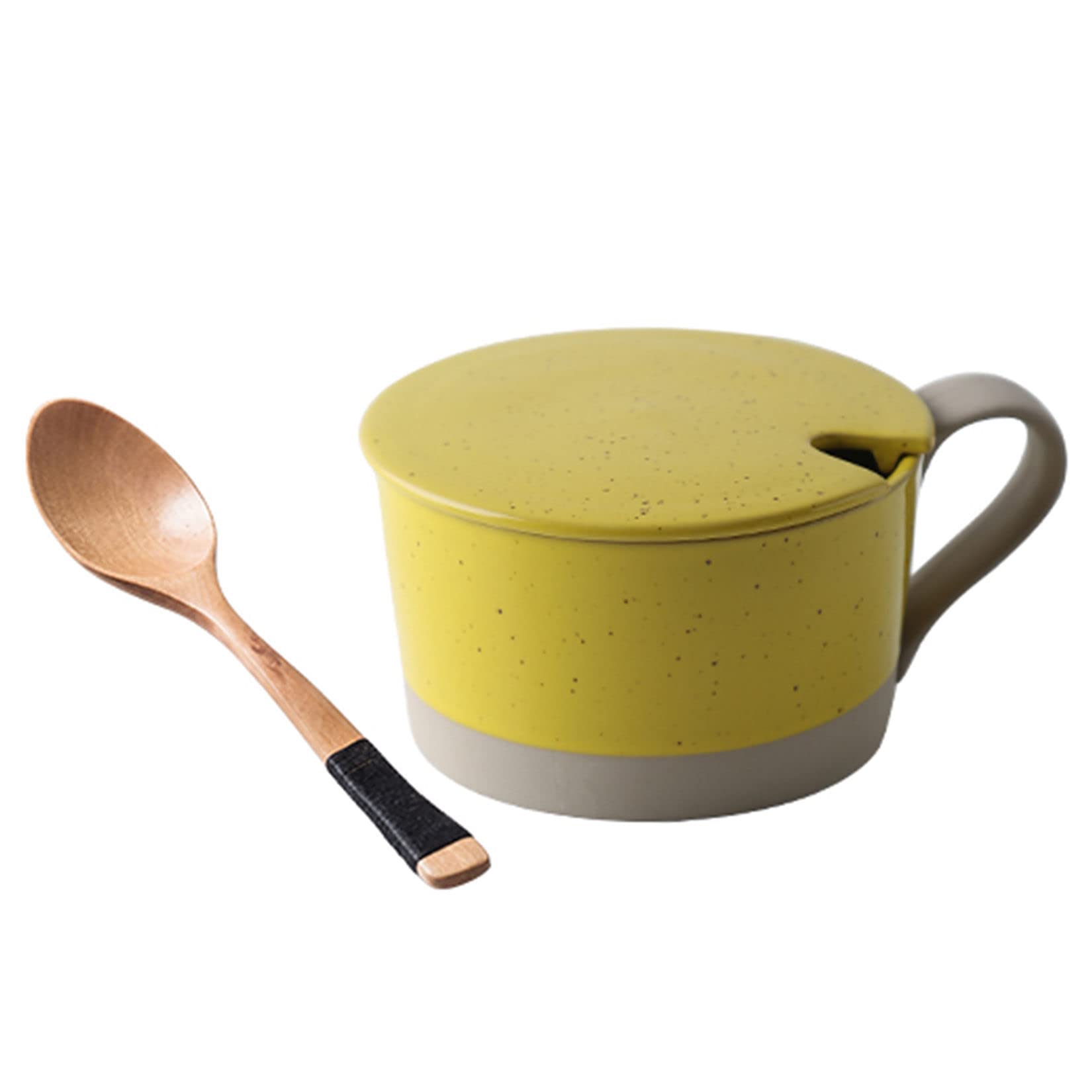 Orientalny ceramiczny zestaw do herbaty Zestaw czajniczków Miseczki do zupy, ceramiczny kubek do zupy z pokrywką i uchwytem, ​​mała miska śniadaniowa z łyżeczką, deser, kolorowy ceramiczny kubek do zu