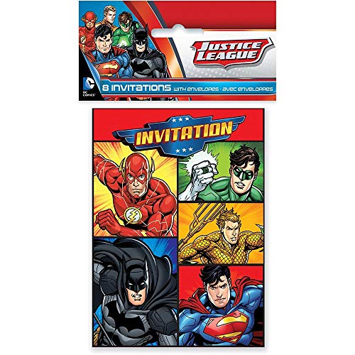 Unique Party 49974 - Uitnodigingen van de Justice League, Pack van 8 - Image 4