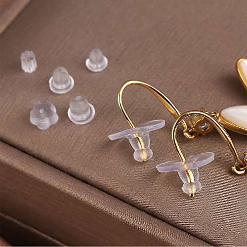 Mmq Silicone Earring Backs For Studs 600 Pcs, Clear Earring Backings, Hypoallergenic Rubber Earring Stoppers, Secure And Comfortable Earring Backs Replacements With Storage Box (Style B) #TOP6