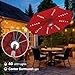 FLAME&SHADE 9 ft Patio Umbrella with Solar Lights, 40 LED Lighted Table Outdoor Umbrella for Deck, Pool, Porch, Backyard, Market, Garden, 8 Sturdy Ribs, UV Protection, Red
