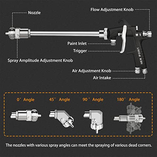 VALIANTOIN Air Paint Sprayer 50cm Extension Long Pole Spray Gun LW-10B-XZ50 by VALIANTOIN - Image 4