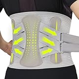 aoFIT 腰痛ベルト 男女兼用 椎間板ヘルニア・坐骨神経痛対策 360°全方位立体サポート 調整可能 通気性ソフト素材 腰サポーター 仕事/家事/運動用 グレー XL