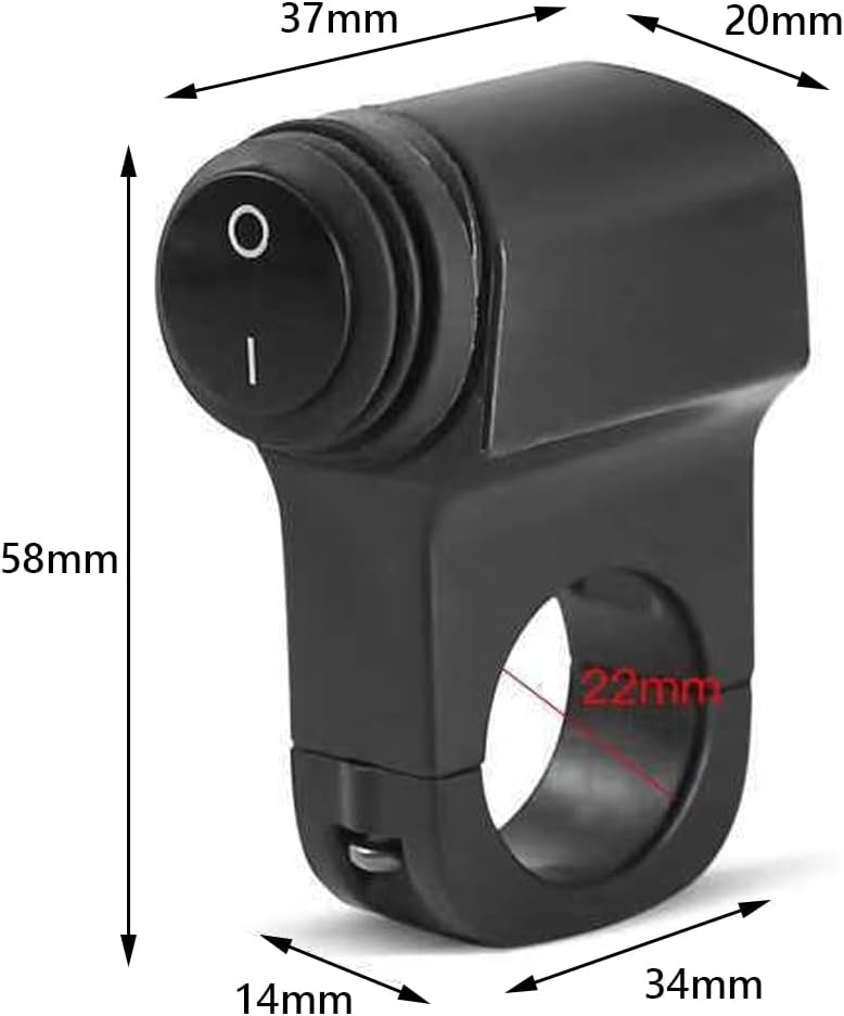2PCS Motorcycle Handlebar Switch 12V ON-Off Light Toggle Switches Waterproof Aluminum Alloy ATV Compatible with Motorcycle ATV UTV Scooters 7/8" Handlebars (22mm)