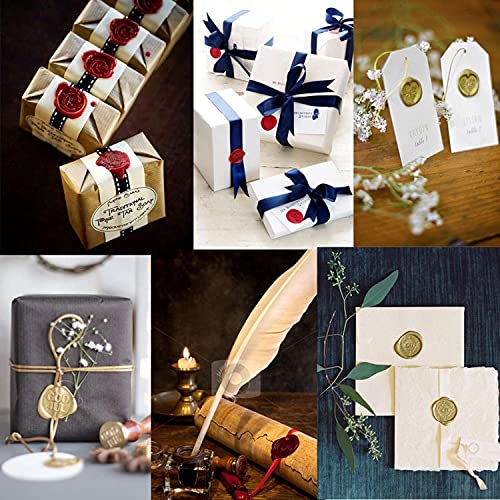 10 Stück Gold antike Siegelwachs Dichtungs Wachs Versiegelung Sticks mit Docht für Retro Vintage Wachs Siegel Stempel