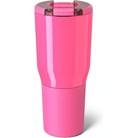BrüMate Nav 35oz 100% Leak Proof Insulated Travel Tumbler with Magnetic BevLock™ Lid - Double Wall Cup-Holder Friendly Stainless Steel Mug (Neon Pink)