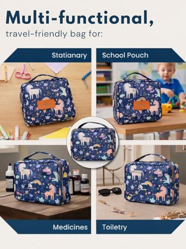 Image of Foldable Travel Kit | Multipurpose All-in-One Compact, Foldable, Durable, Lightweight, Waterproof, Bag | Travel Friendly Pouch Ideal for Diaper, Medicines & Toiletry (Fairy Tale Print)