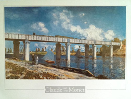 buyartforless The Railway Bridge at Argenteuil (El Ponte Della ferrovia ad Argenteuil) by Claude Monet 31.5x23.5 Art Print Poster Masterpiece Canal Sailboat