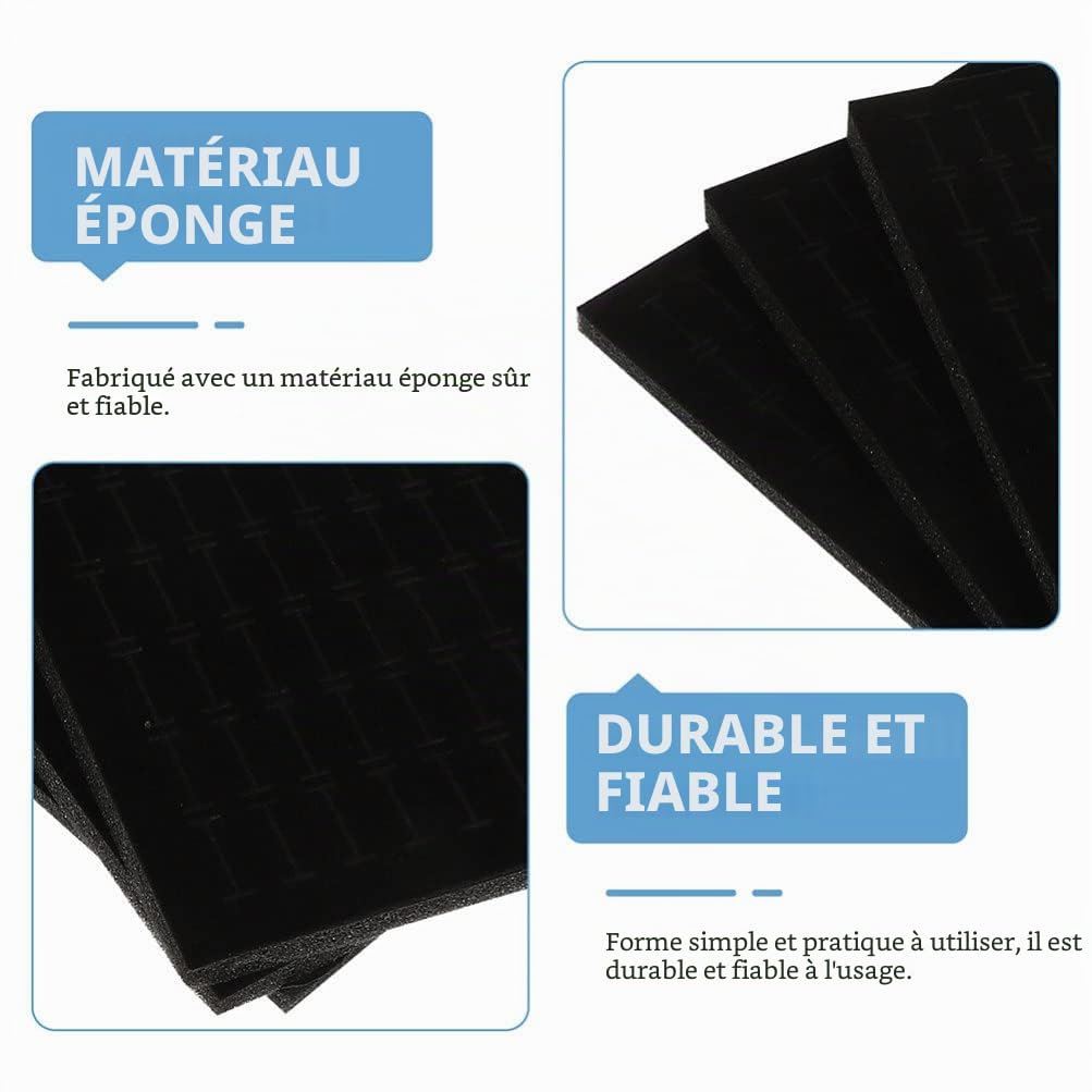 DOITOOL Lot De 5 Plateaux De Présentation en Velours Noir Plateau De Présentation De Bijoux Coussinets en Mousse pour Vitrine De Bijoux Présentoirs De Rangement (11 X 7)