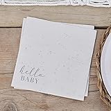 Lieferumfang: 1,0 Stück Ginger Ray Hello Baby Shower Party Papierservietten, 16 Stück