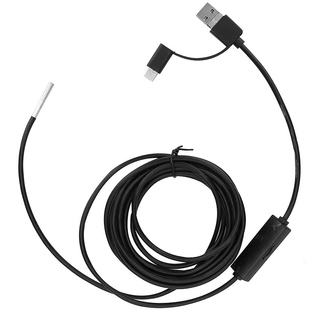 Endoscopio impermeabile,Micro USB/Tipo-C/USB interfaccia,Obiettivo da 3,9 mm Cavo serpente ad alta definizione per dispositivo Smartphone Tablet(5m)