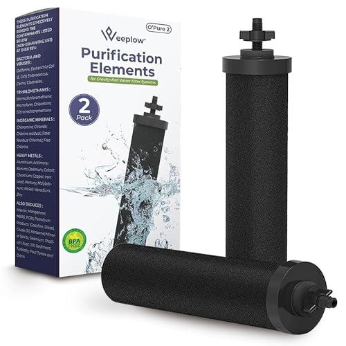 Weeplow - 2 Berkey Filters for Berkey Gravity Water Filter Systems Purification Element Compatible with Travel Big Royal Imperial Crown Light Series