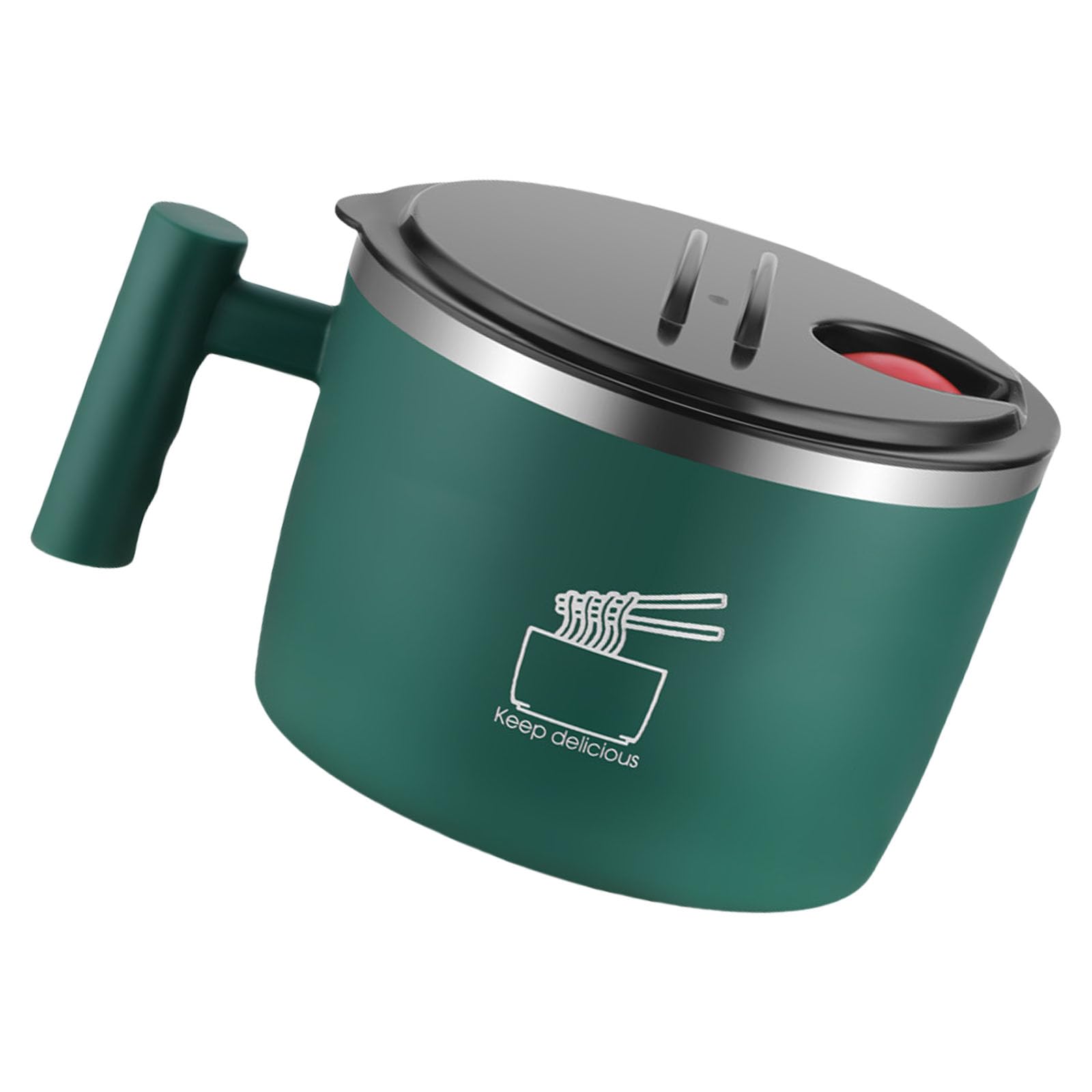 MALSSE Multifunctional Stainless Steels Ramen Serving Bowl Dishwasher Safe Lunch Container with Lid Portable Dining Solution Leak Proof Portable Soup Container for Travel