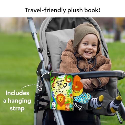 Image of Skillmatics Sensory Cloth Book - 10 Animal Tails, Interactive Baby Book with Crinkle Pages for Tactile Exploration, Early Learning & Sensory Play, Educational Toy & Gift for Babies 6-24 Months
