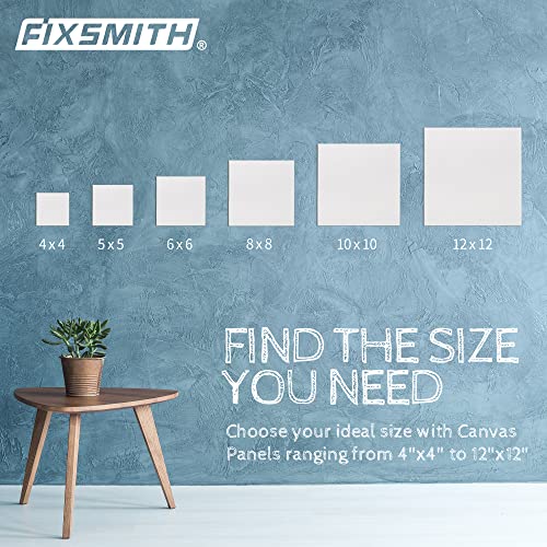 Image of FIXSMITH Painting Canvas Panel Boards - 4x4 Inch Art Canvas,24 Pack Mini Canvases,Primed Canvas Panels,100% Cotton,Acid Free,Professional Quality Artist Canvas Board for Hobby Painters,Students & Kids