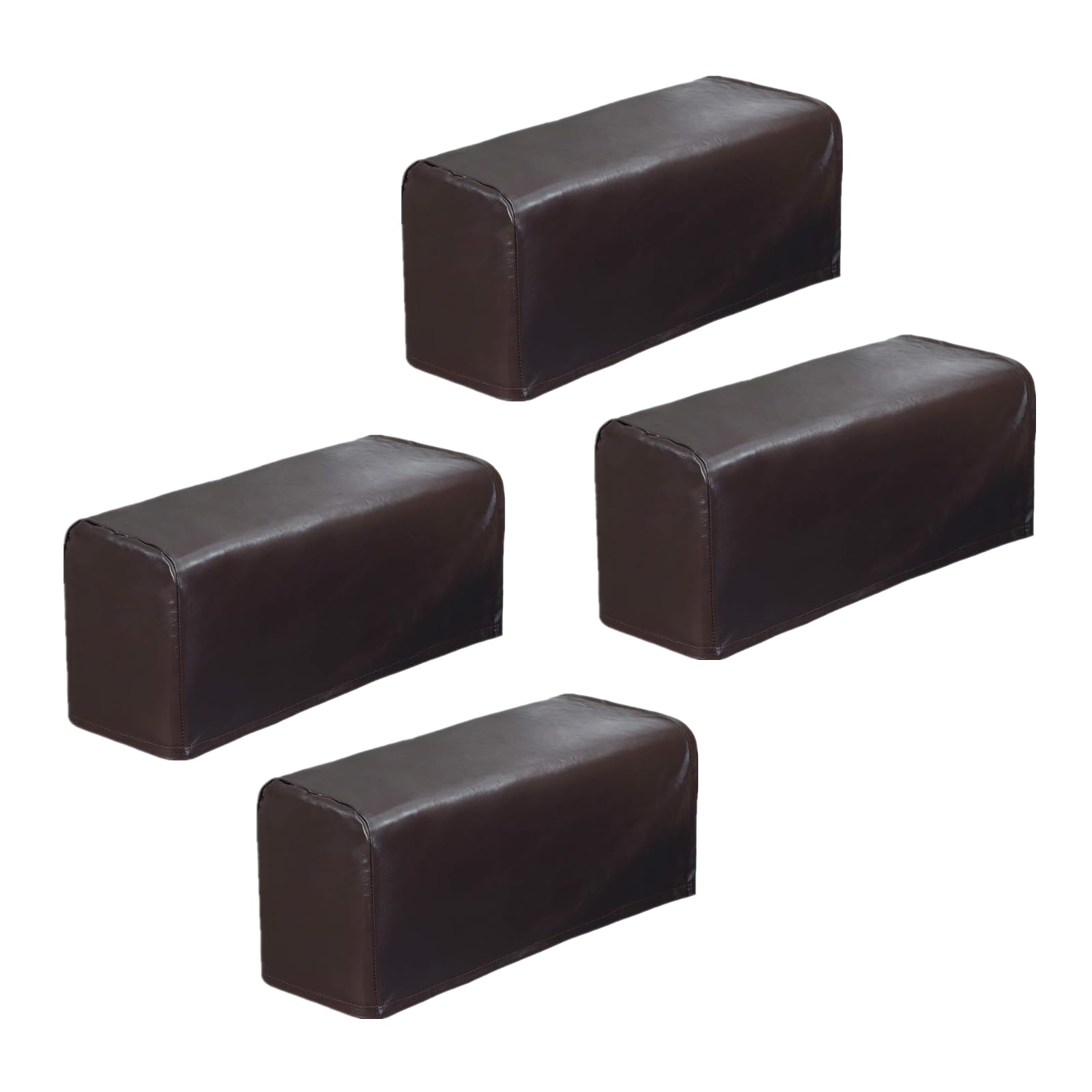 Avtytsda Set of 2 PU Leather Sofa Armrest Cover Anti-Slip Waterproof Furniture Armrest Protector Armchair Slipcovers for Recliner Sofa Chairs (4pcs Coffee)