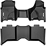 OEDRO Floor Mats Compatible for 2013-2018 Dodge Ram 1500/2500/3500 with 1st Bench Seats, 2 Row Liner Set (Over-Hump Front & 2nd Seat), Crew Cab ONLY