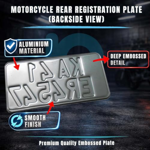 Image of Innovqaraj Embossed Ind Number Plate for Bike| Fancy | No Bar Or Serial Code| for Old Bike Only (White)
