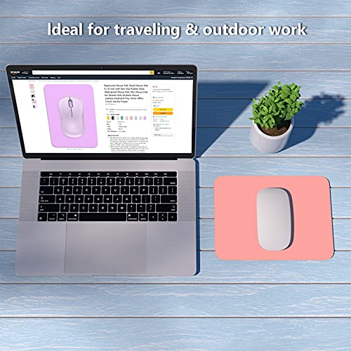 Dapesuom kleines Mauspad, 15,2 x 20,3 cm, mit Rutschfester Gummiunterseite, wasserdichtes Mini-Mauspad für Damen, Herren, kabellose Maus Laptops, Zuhause, Büro, Reisen, Dunkelrosa – Bild 8