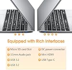 15.6 Inch Laptop, Celeron Quad-Core Processor, 4GB DDR4 RAM+128GB SSD, UHD Graphics 600, 5G WiFi & Bluetooth, Built-in Webcam, Mini HDMI, USB3.2, Type-C, 7000mAh Battery, Black