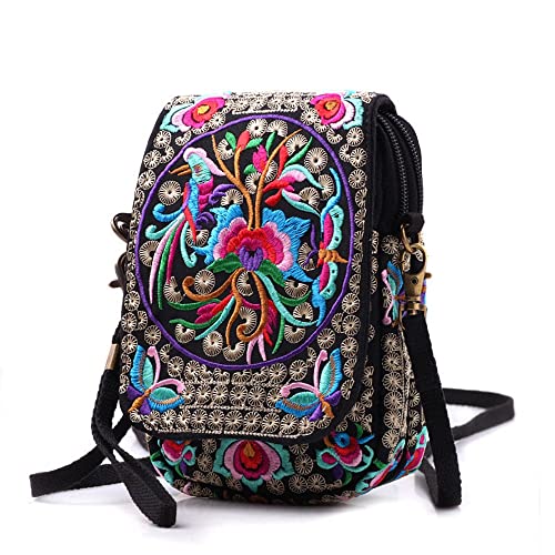 small Embroidered purse,Embroidered cell phone crossbody bag Coin Purse mexican purse Vintage wallet small crossbody cell phone purse