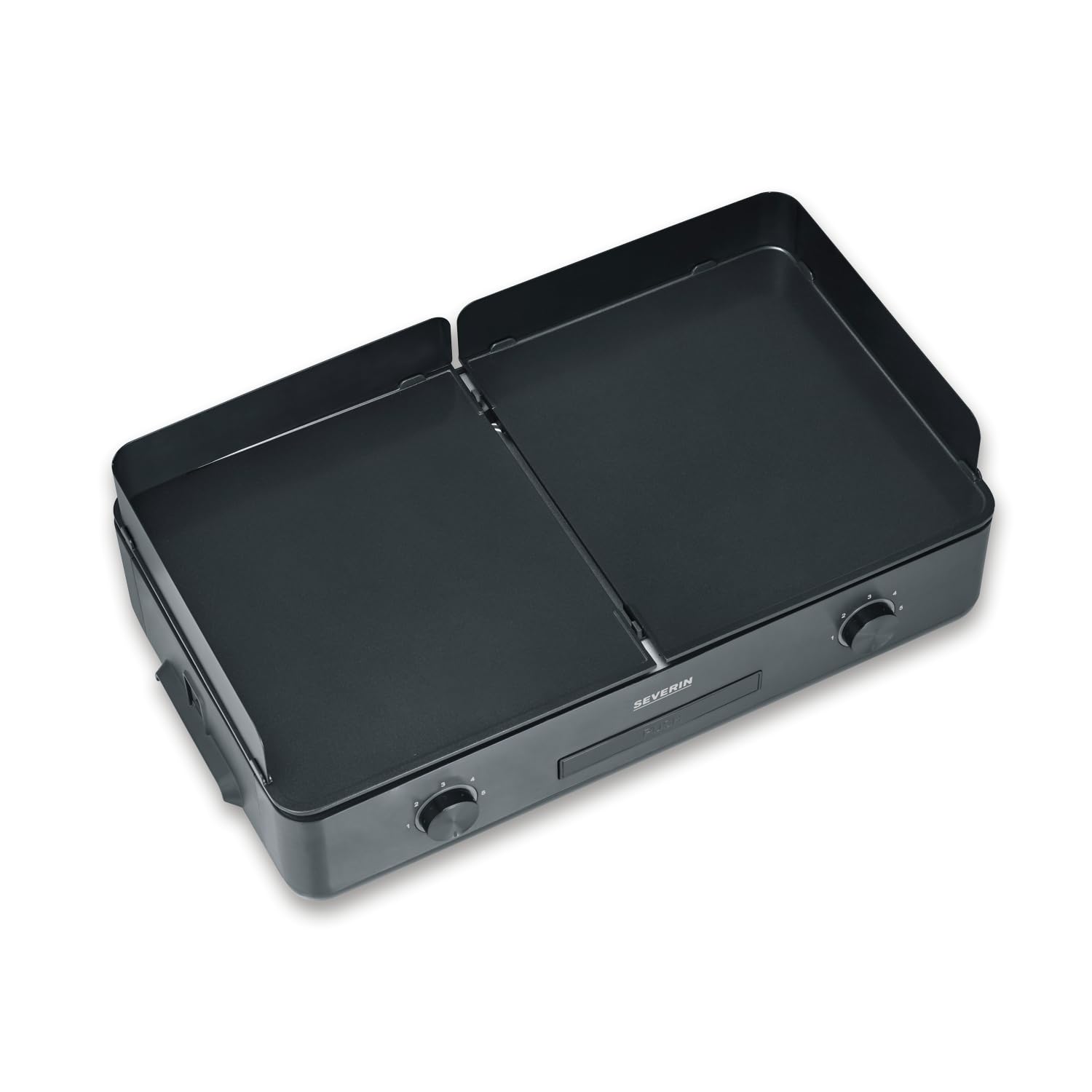SEVERIN Piastra Griglia Plancha XXL, 2200W, 2 Zone Temperatura Indipendenti, Piastre Ceramica Removibili (48x27 cm), Temp. 240°C, Cavo Lungo 140cm, 51,5 x 29,5 x 17,5 cm, Nero - PG 8569