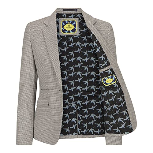 Ladies Tweed Beige Blazer Wool Classic Hunting Jacket Vintage 1920s Retro2