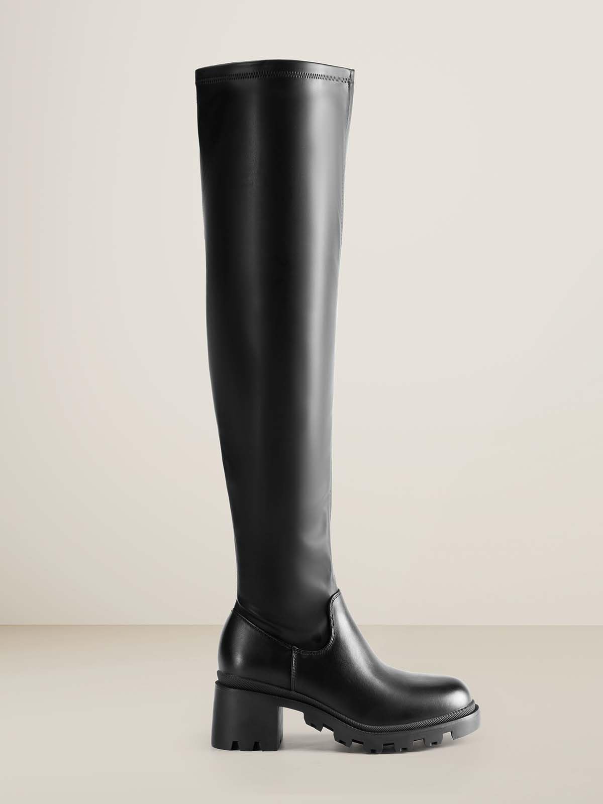 DREAM PAIRS Damskie kozaki do kolan, na platformie, na wysokim obcasie, modne buty dla kobiet