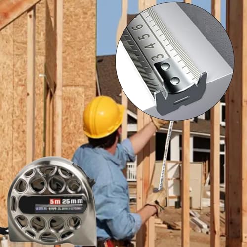 Bamyli Stainless Steel 25mm 5m Tape Measure,Retractable Hollow Measuring Tape, High Precision Tape Measure Rust and Corrosion Resistant Steel Tape for Industrial and Home Use 6 Bamyli Stainless Steel 25mm 5m Tape Measure,Retractable Hollow Measuring Tape, High Precision Tape Measure Rust and Corrosion Resistant Steel Tape for Industrial and Home Use - Image 6