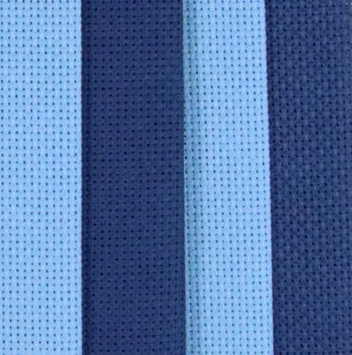Image of KCS 4 /6 pc of 12 inch x 18 inch 18 Count Cotton Aida Cloth Cross Stitch Fabric (4 pc, Light Blue+Jeans Blue)