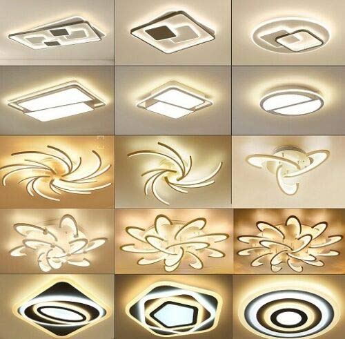Plafonnier LED acrylique 9013D+6 Blanc au design épuré - 7