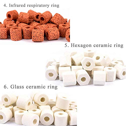 spritool 12 in 1 (1 Pack 1.1 LB) Aquarium Filter Material Ceramic Biochemical Ball Fish Tank Medium Aquarium Accessories Gift Net Bag