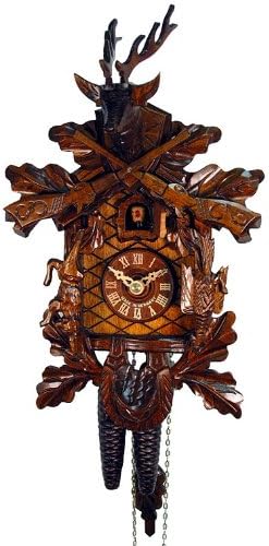 August Schwer Reloj de caza de cuco antiguo 1006701C