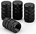 8 Pack Black Aluminum Valve Stem Caps – Universal Tire Caps, Rust-Proof, Leak-Free Fit for Cars, SUVs, Trucks & Motorcycles