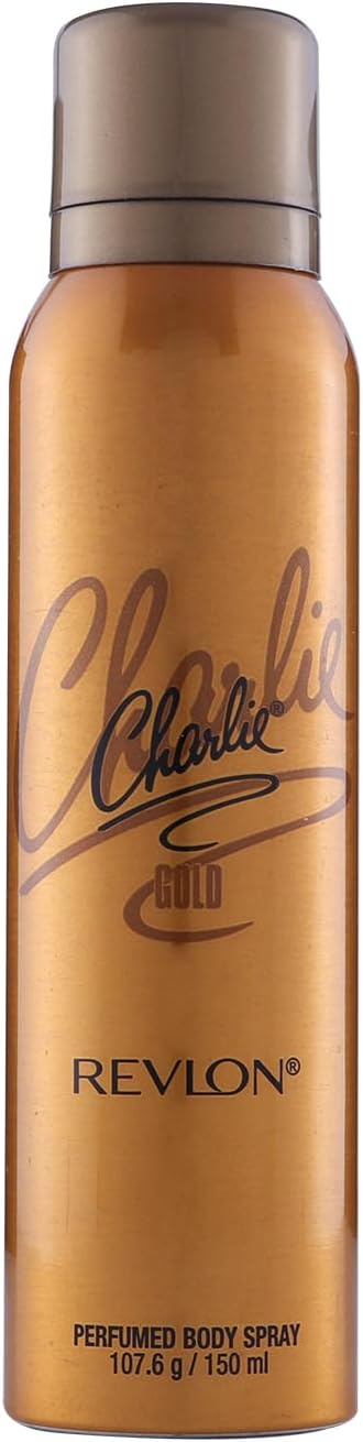 Women's Charlie Gold Perfumed Body Spray | Vibrant, Feminine And Naturally Sensual | Fragrance of Jasmine, Rose, Sandalwood | Skin Friendly And Long Lasting | Gold, 150ml