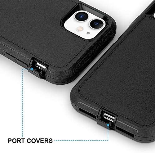 MAXCURY for iPhone 11 Case, Heavy Duty Shockproof Full Body Protection Phone Case for Men & Women, Hard PC Bumper + Soft TPU Silicone Rubber Back Cover for iPhone 11 6.1 inch (Black)