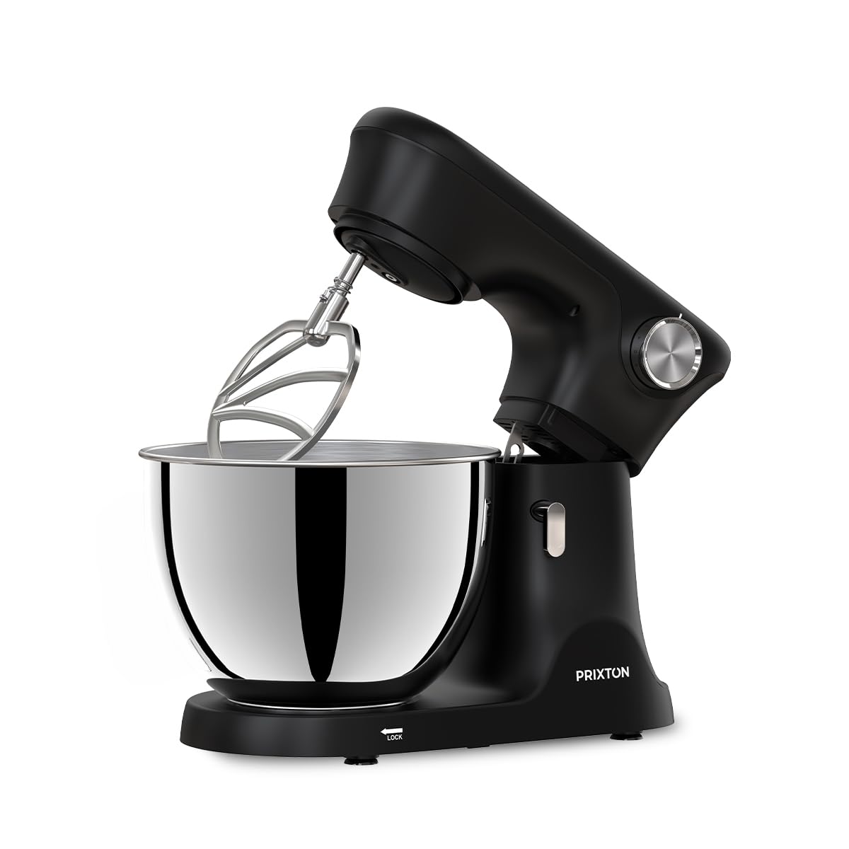 PRIXTON Batidora Amasadora KR350 2000W con Bol de Acero Inoxidable de 8 L, 6 Velocidades + Manual, Amasar Mezclar y Batir, Accesorios de Aluminio y Acero Inoxidable - 2
